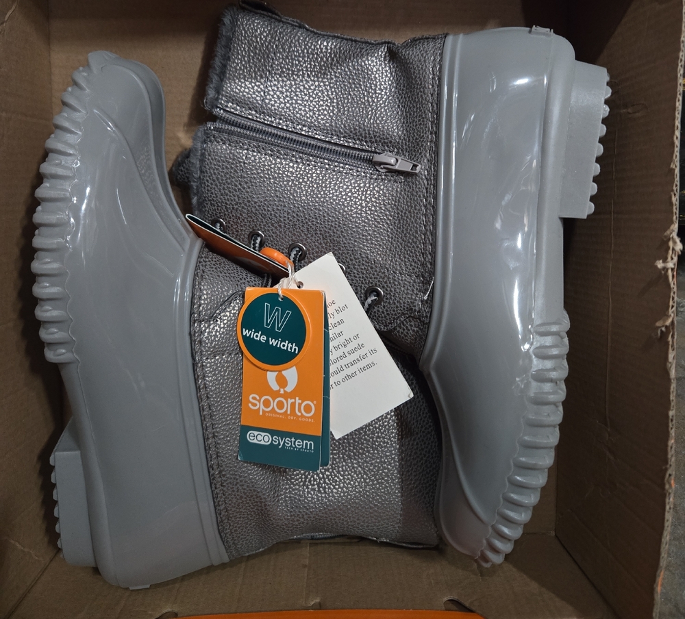 Sporto Metallic and Gray Rain Boots